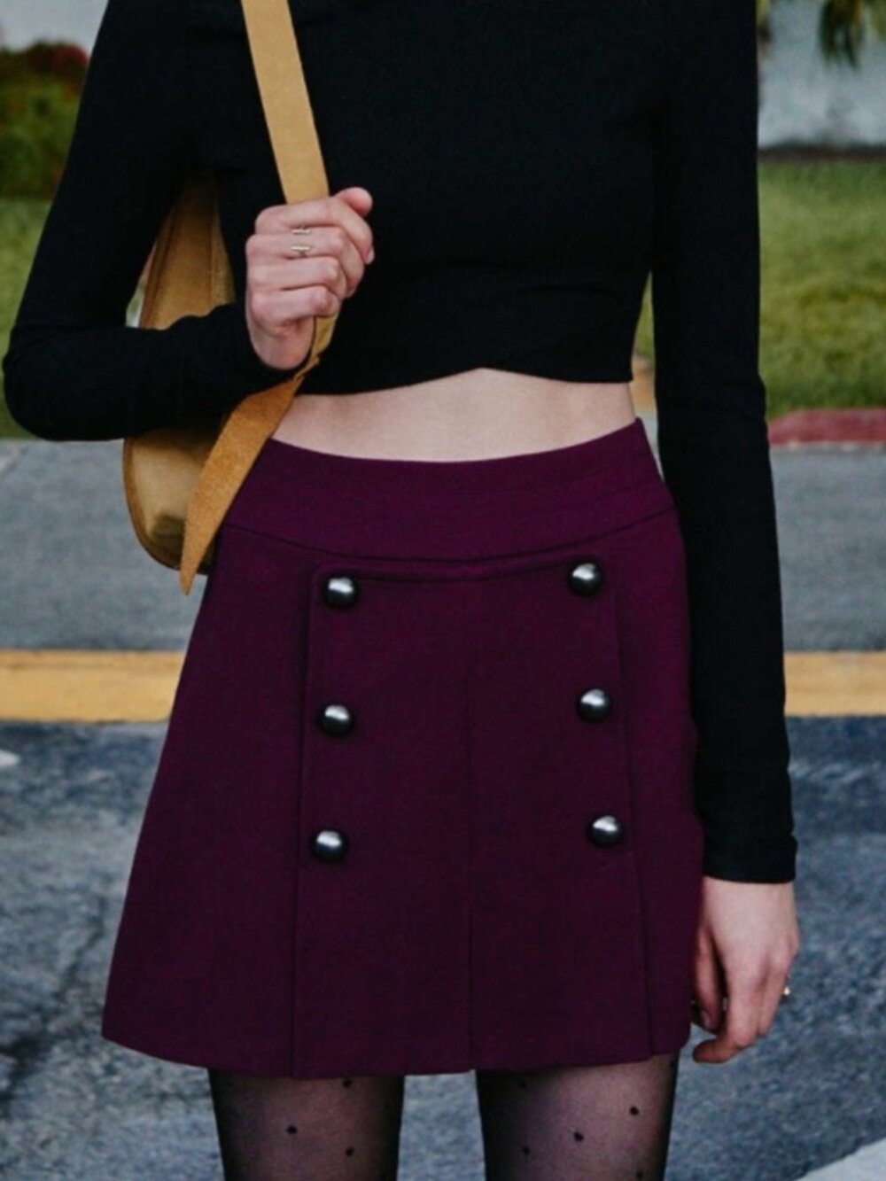 UO Cope Pleated Button Panel Skirt